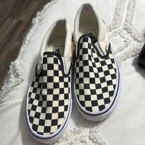 Vans Black and White Checkerboard Slip-Ons